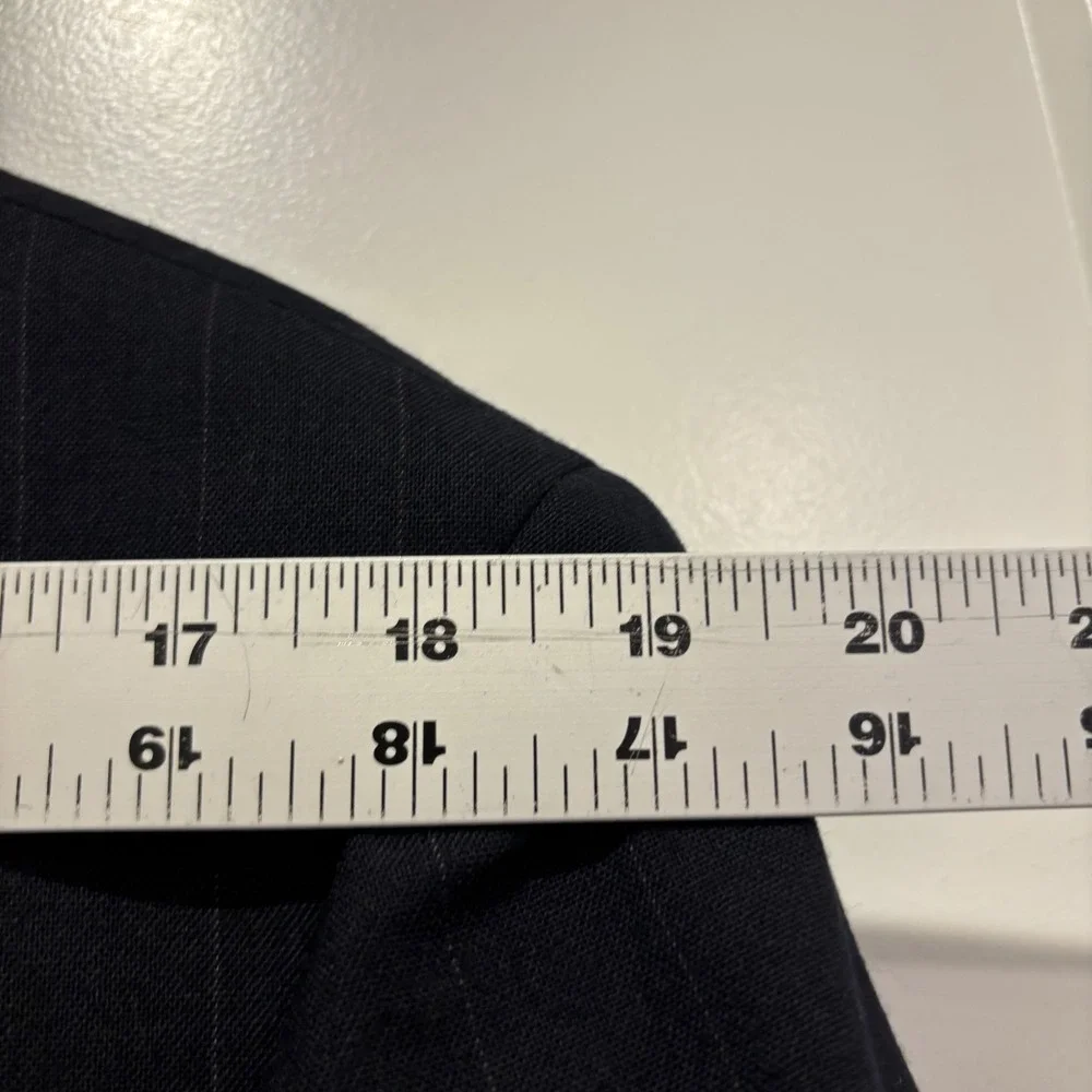 Evan-Picone Sterns Mens Navy Blue Pinstripe 100% Pure Wool Blazer Sport Coat